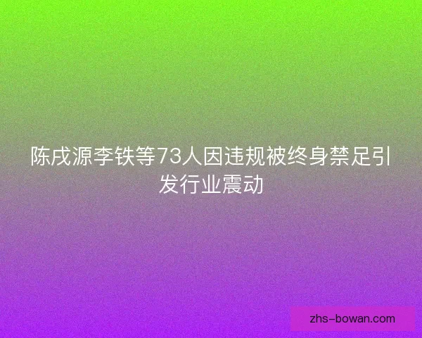 陈戌源李铁等73人因违规被终身禁足引发行业震动