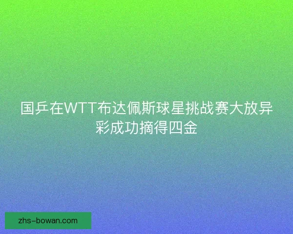 国乒在WTT布达佩斯球星挑战赛大放异彩成功摘得四金